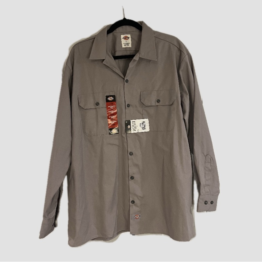 Dickies, NWT Gray Button-Up Shirt, size L